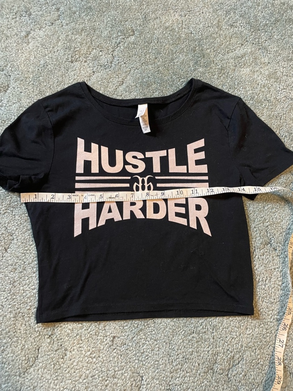 Bella Canvas Black Crop Top with White Print